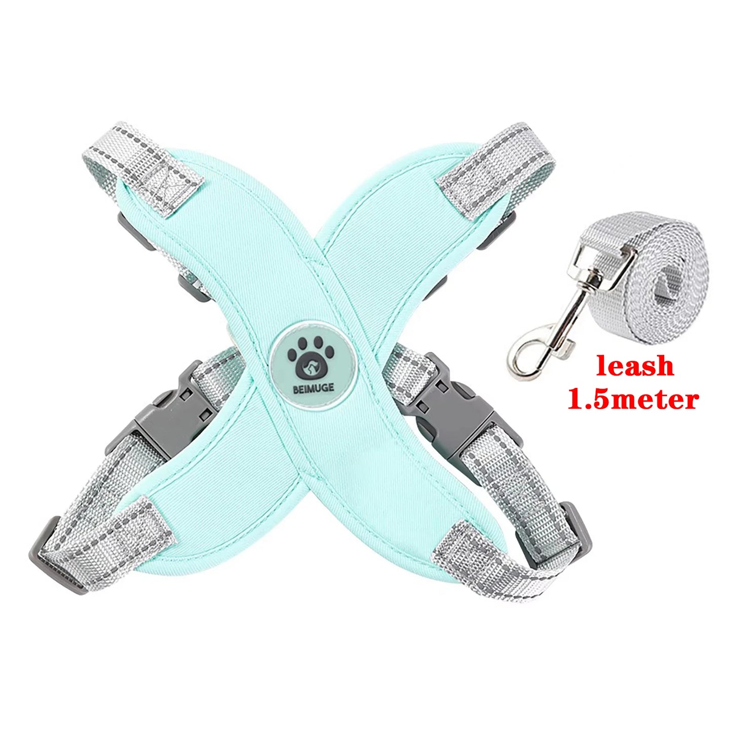 X-Shape Escape-Proof Dog Harness Vest with Leash
