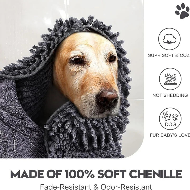 Quick-Drying Super Absorbent Pet Bath Towel for Dogs & Cats