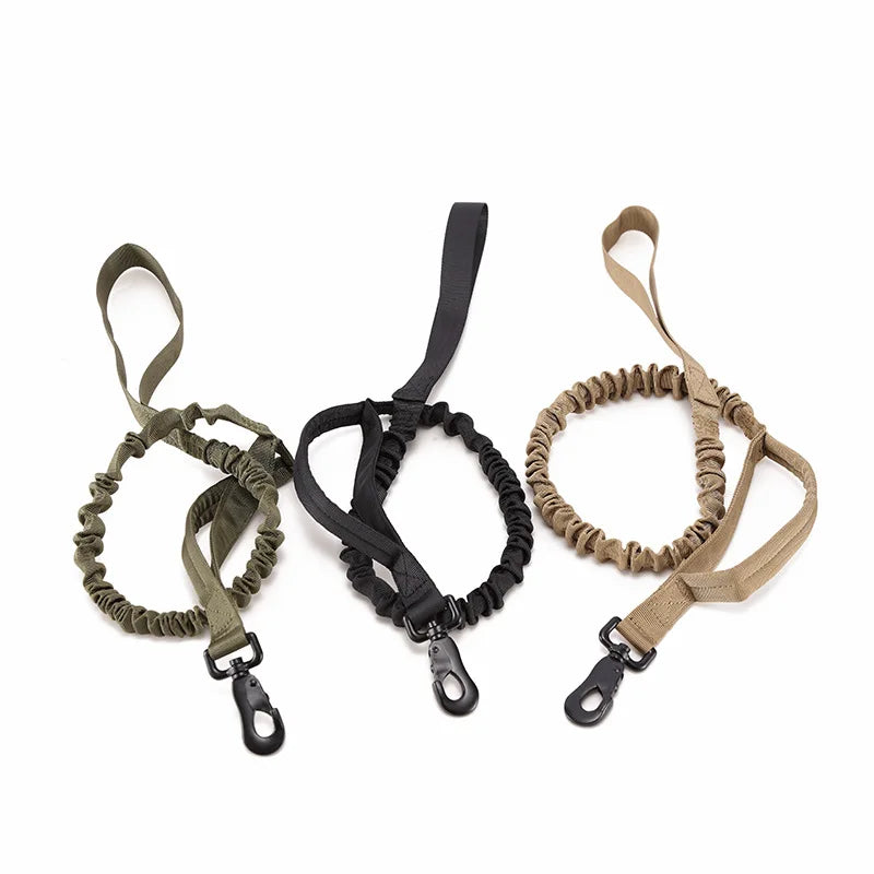 Laisse Tactique Militaire pour Chien - Laisse en Nylon Robuste avec Absorption des Chocs