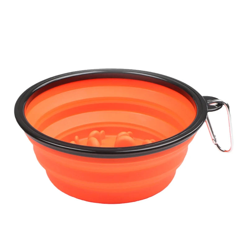 Foldable Dog Slow Feeder Travel Bowl