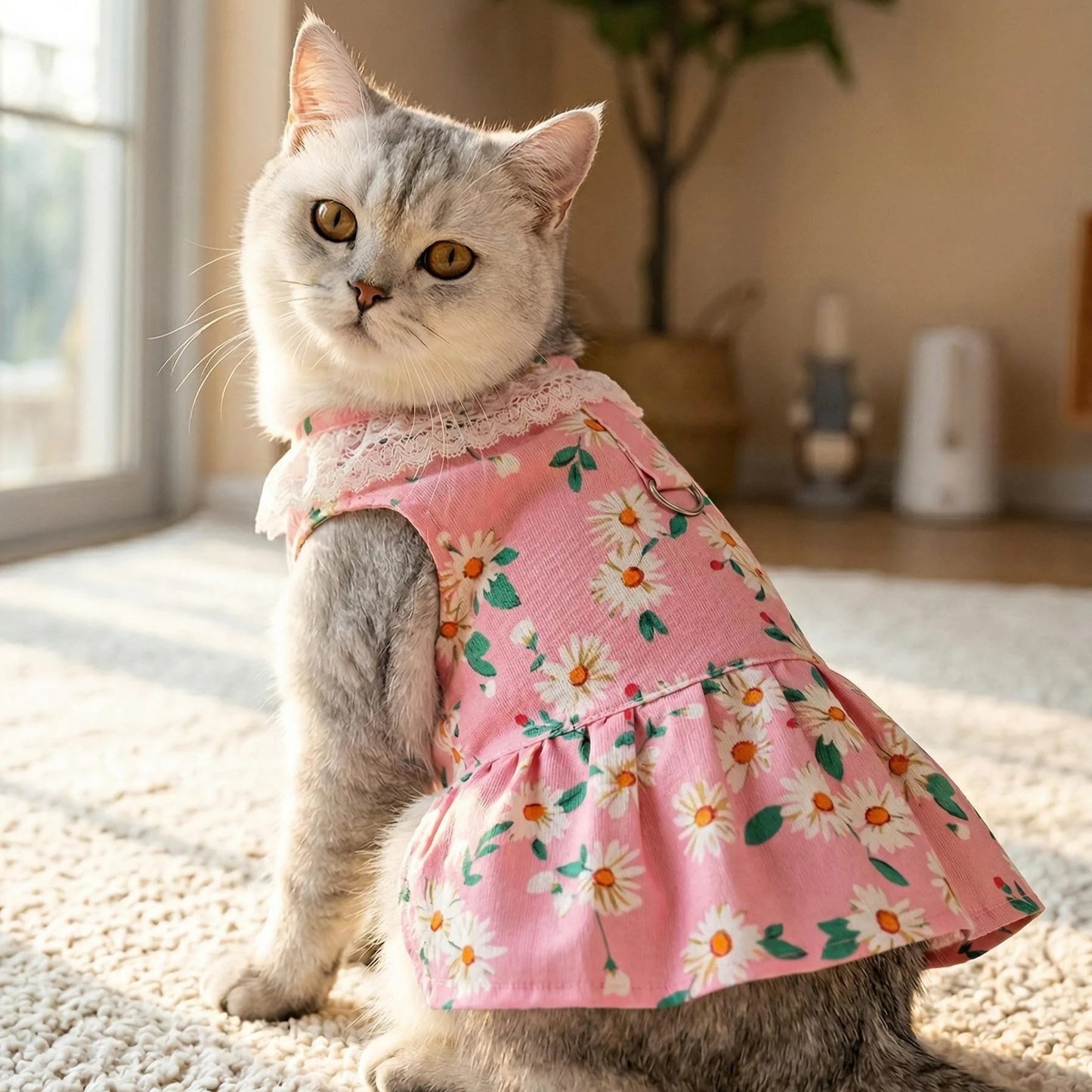 Princess Cooling Dress for Small Dogs & Cats with Leash Ring