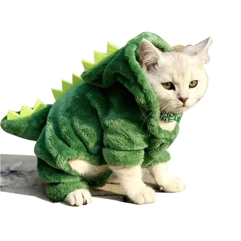 Dinosaur Pet Costume - Fleece Hoodie for Small Dogs & Cats