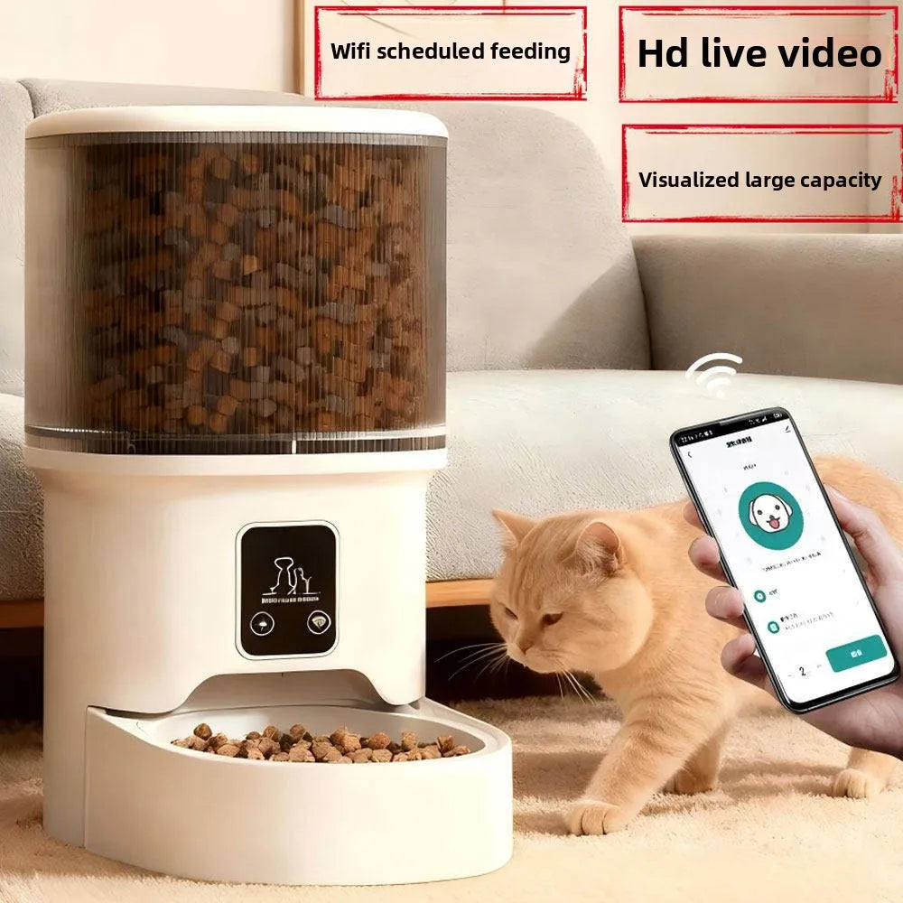 Smart Automatic Pet Feeder with HD Camera & Voice Control — Wi-Fi Remote Timed Food Dispenser