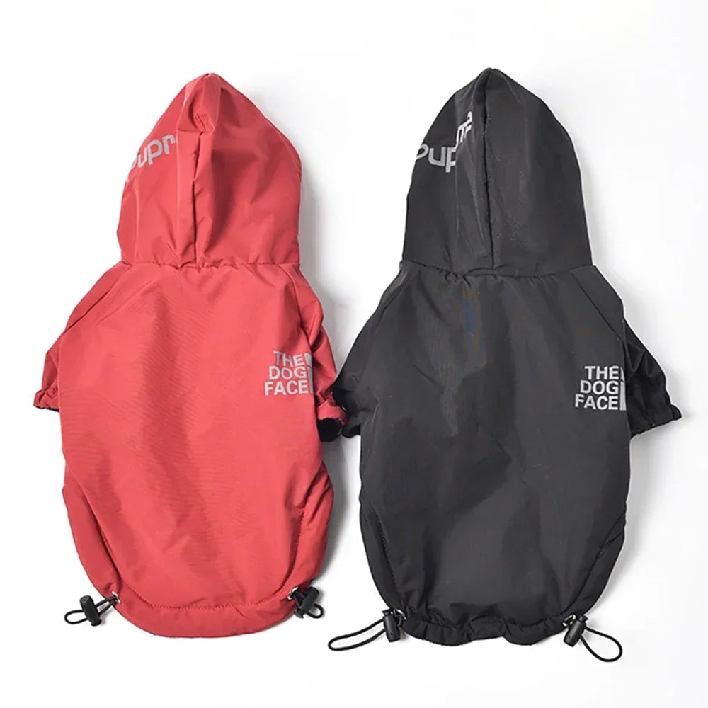 Manteau imperméable à capuche pour chien