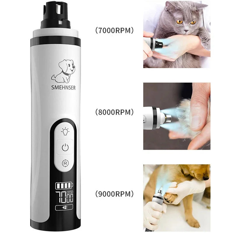 USB Rechargeable Pet Nail Grinder with LED