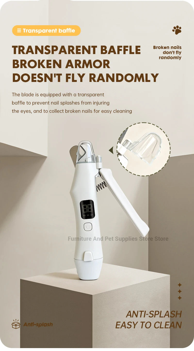 2-in-1 Electric Pet Nail Clipper & Grinder with LED