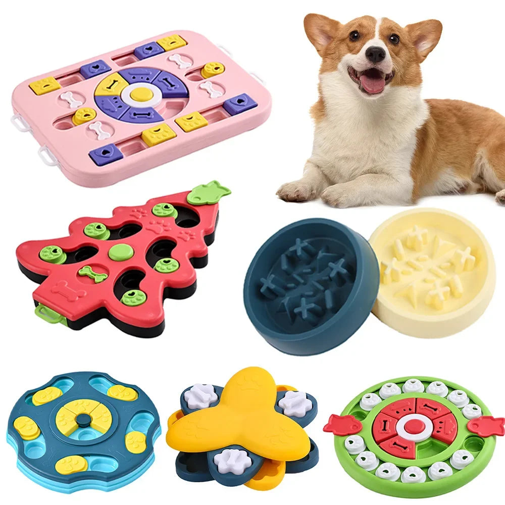 Interactive Puzzle Feeder Bowl - Slow Eating IQ Training Toy for Dogs & Cats