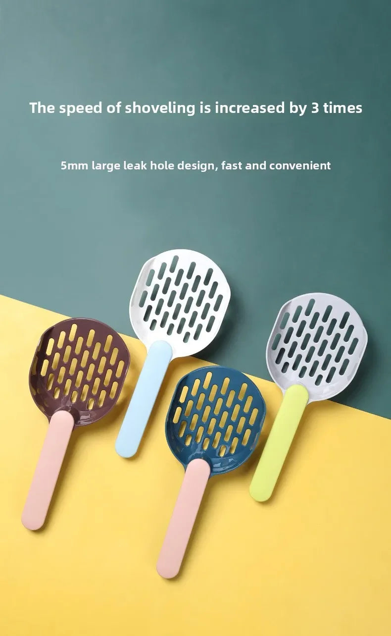 Cat Litter Scoop Set with Base & Fine-Hole Filter – Deep-Clean Sifting Scoop for Cat Litter Trays