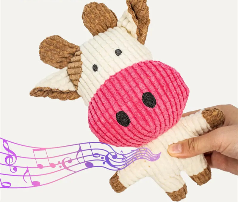 Jouet couineur interactif en peluche pour chien - Jouet à mâcher résistant en forme d'animal