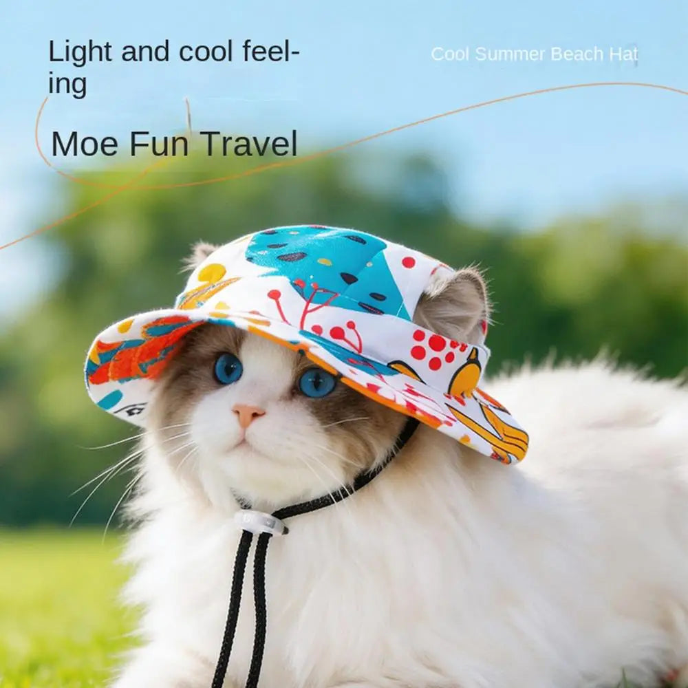 Adjustable Sun Hat for Cats & Small Dogs