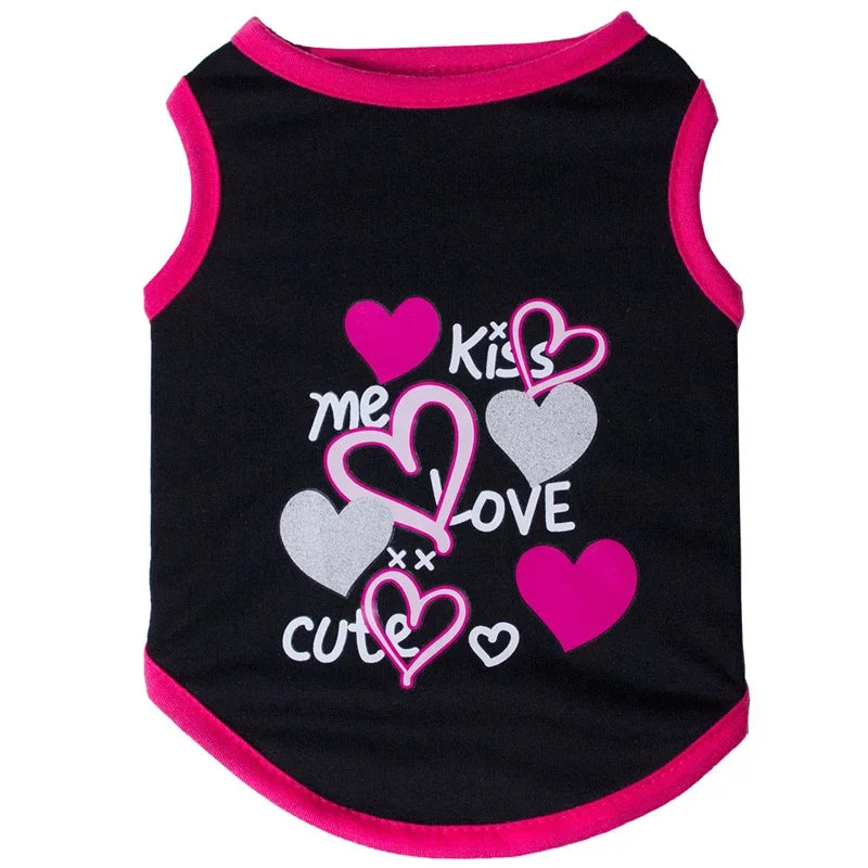 Printed Sleeveless Vest for Cats & Small Dogs