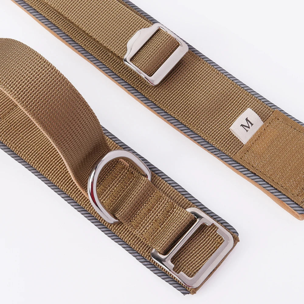 Padded Reflective Tactical Dog Collar for Medium & Large Dogs