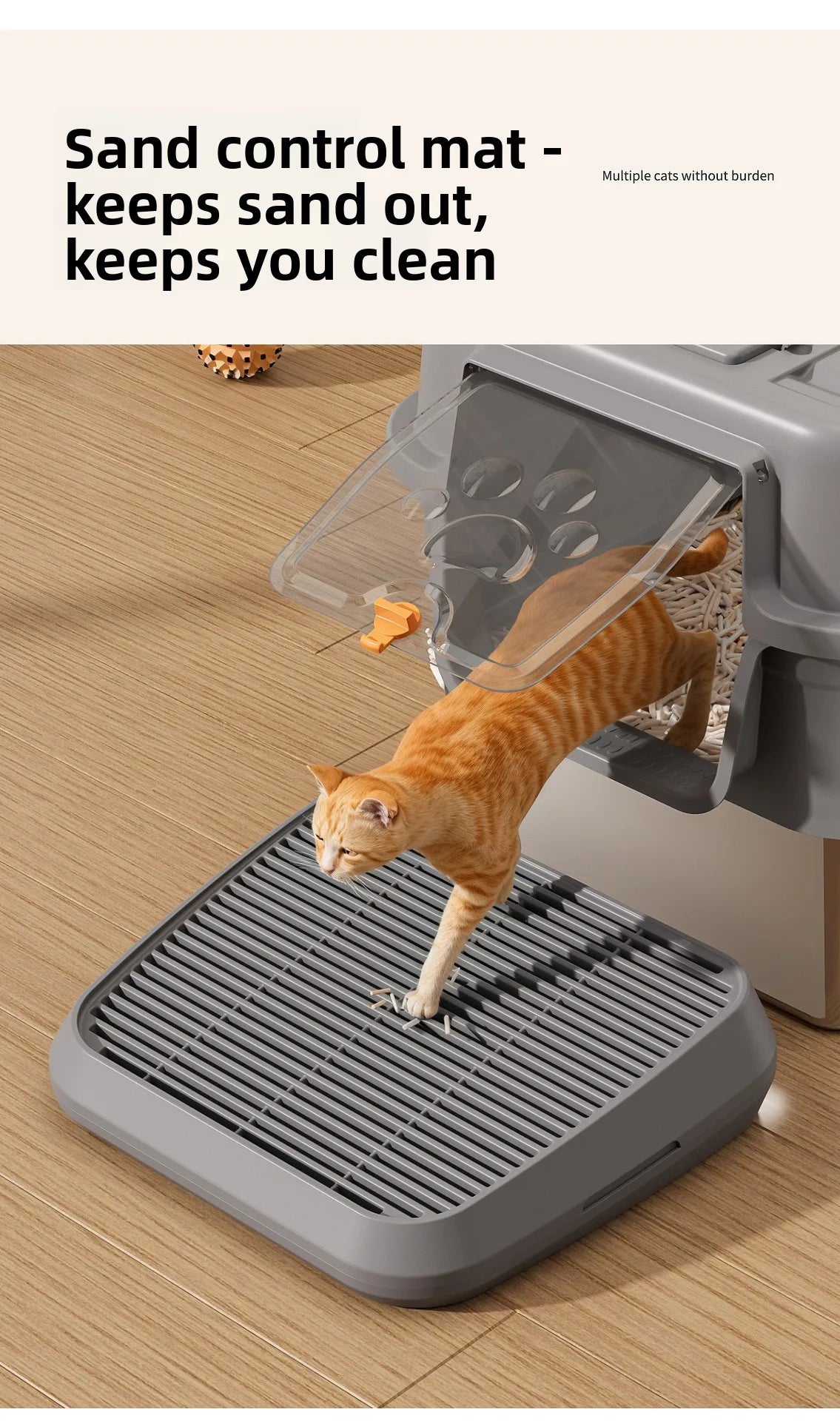 Stainless Steel Top Entry Self-Cleaning Cat Litter Box — Extra Large, Splash-Proof & Portable