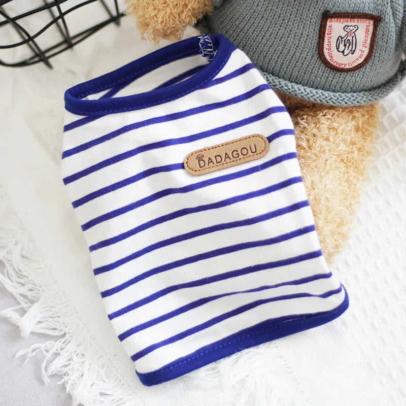 Classic Stripe Sleeveless Vest for Cats & Small Dogs
