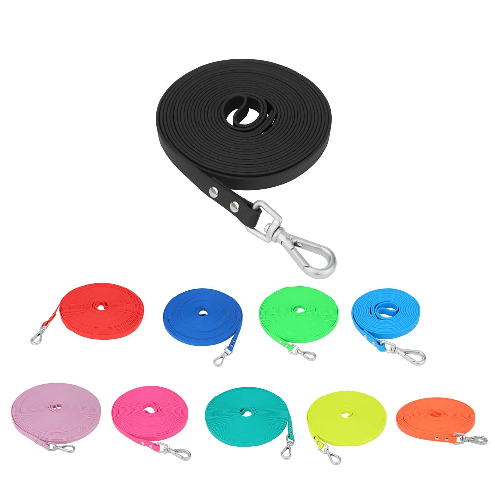 Waterproof PVC Long Dog Leash – Easy Clean Training Lead 1.5m to 20m