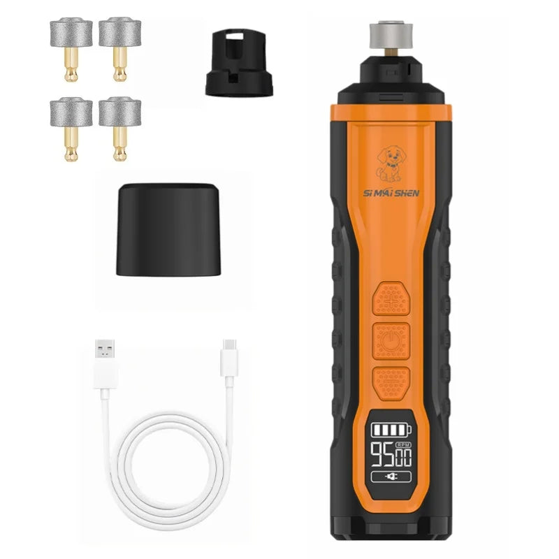 Rechargeable Pet Nail Grinder with LED Light & 5 Speed Settings