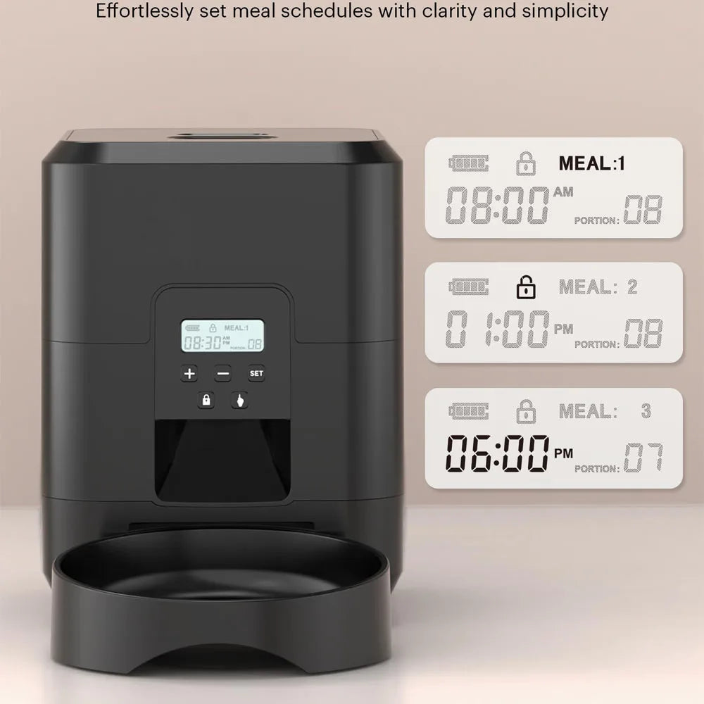 Smart Automatic Pet Feeder with LCD Display - Timed Slow Food Dispenser