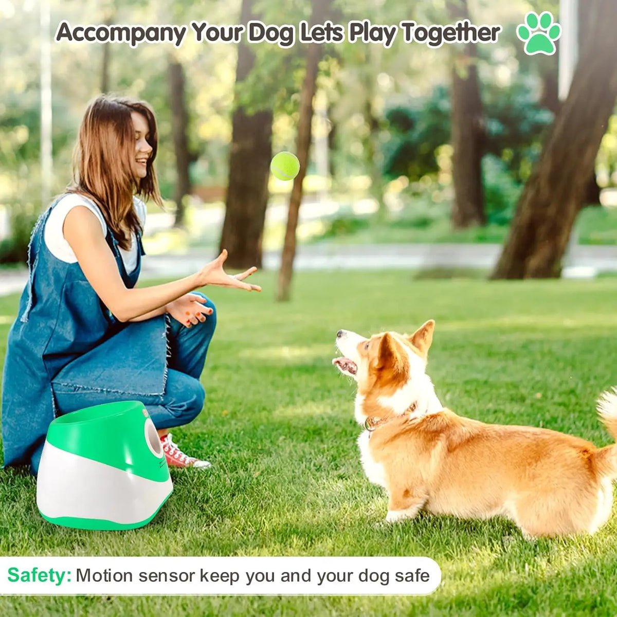 Automatic Dog Ball Launcher | Motion Sensor | 10–30ft Range