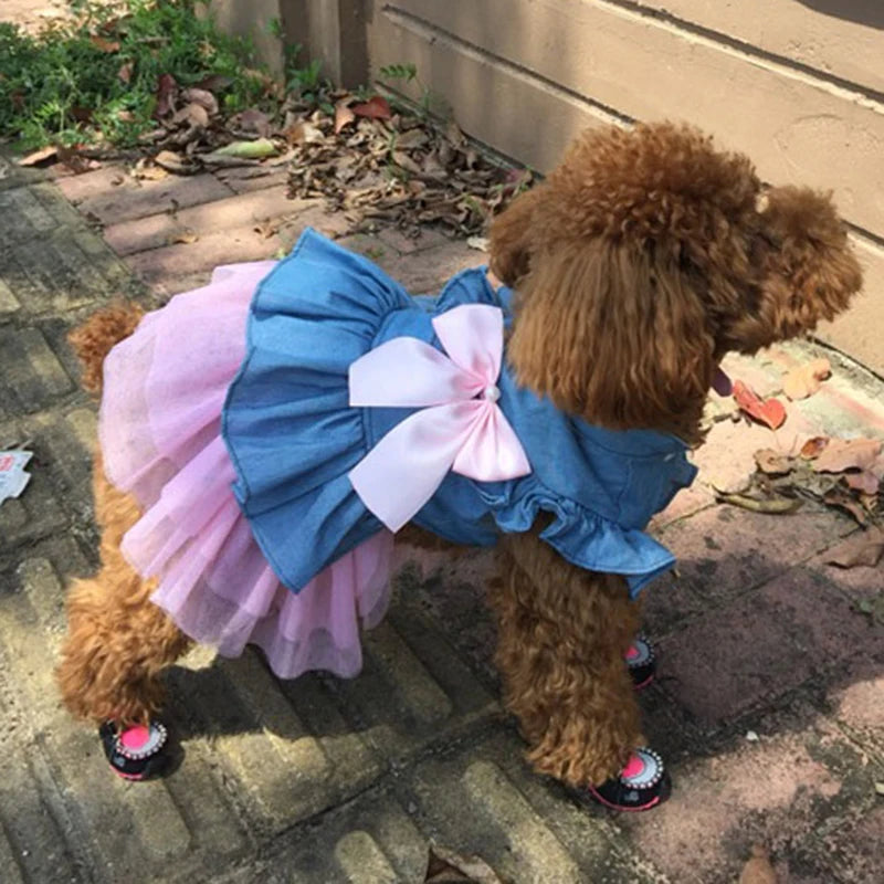 Denim Princess Dress for Small Dogs & Cats — XS to XXL