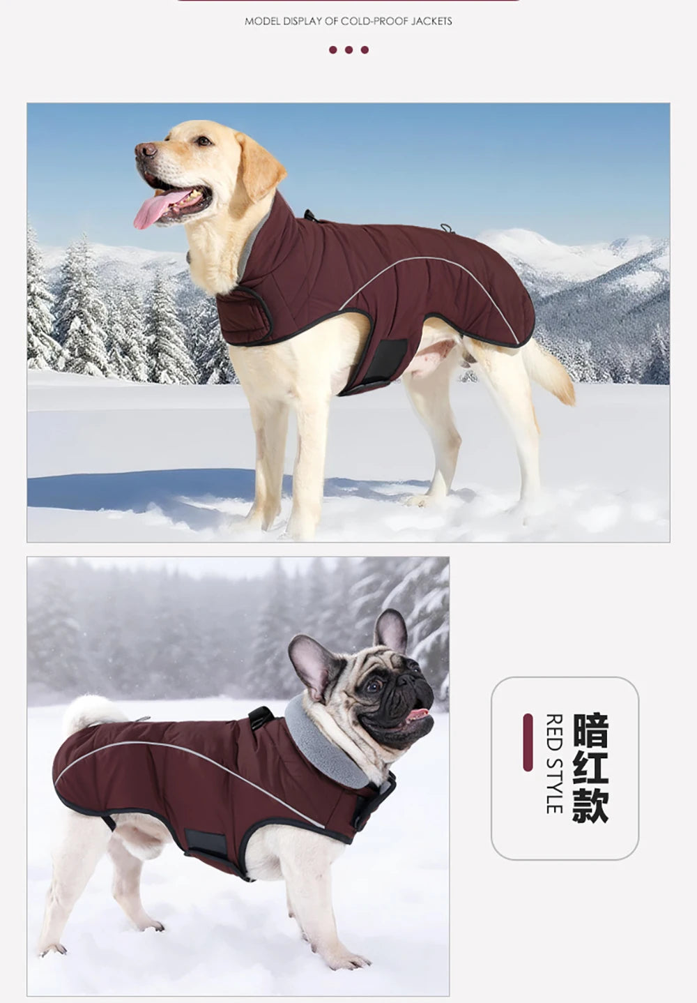 Waterproof Reflective Dog Jacket for Large Dogs