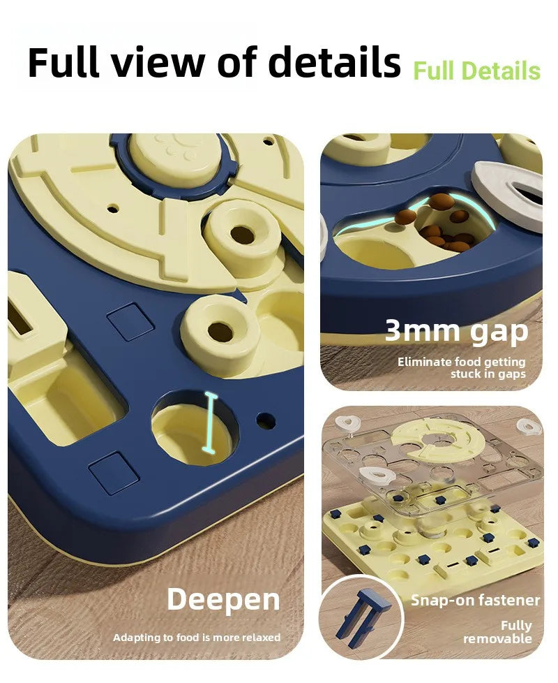 Pet Puzzle Feeder – Sliding Lid Slow Feeder Treat Toy for Cats & Dogs