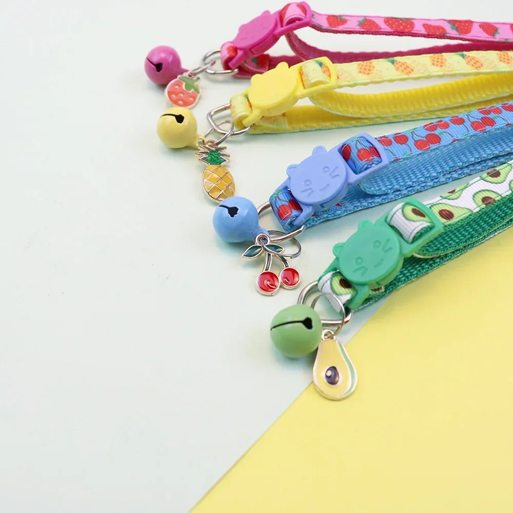 Fruit-Themed Pet Collar with Bell