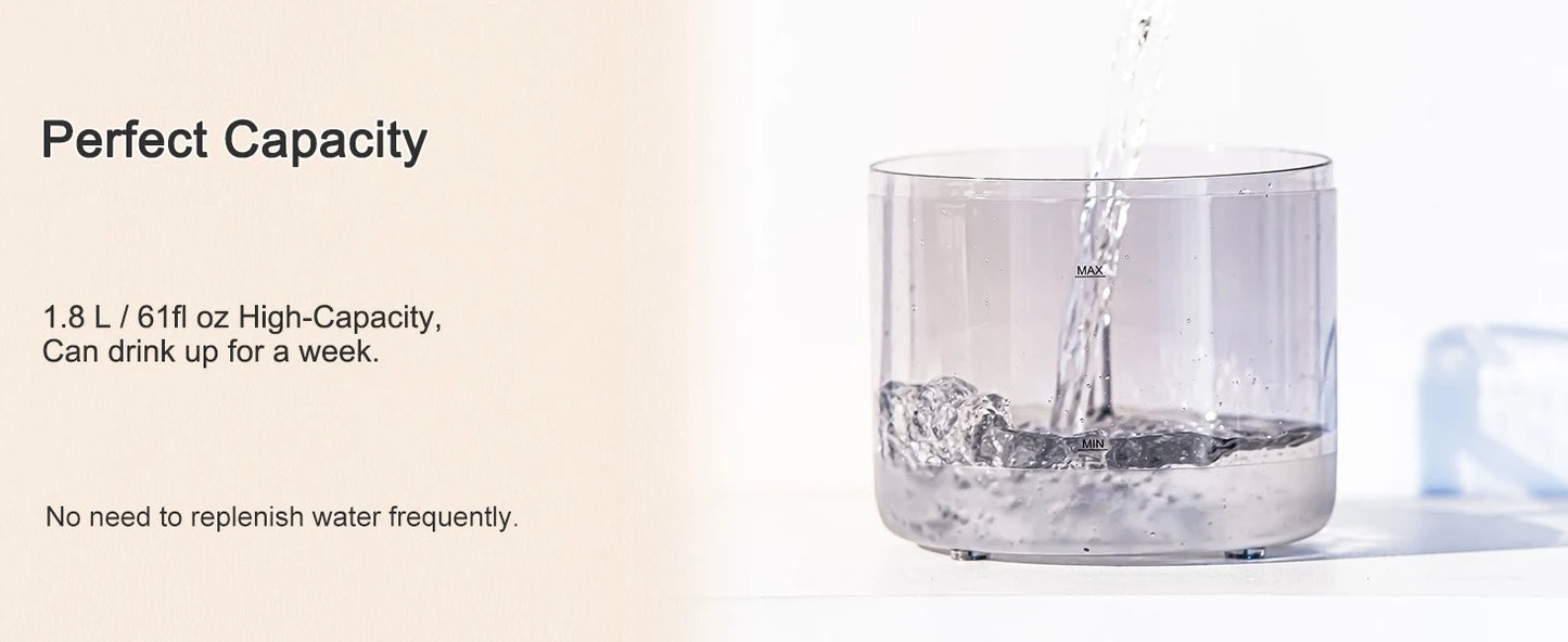 Fontaine à eau pour chat - Distributeur automatique d'eau pour animaux de compagnie 1,8 L