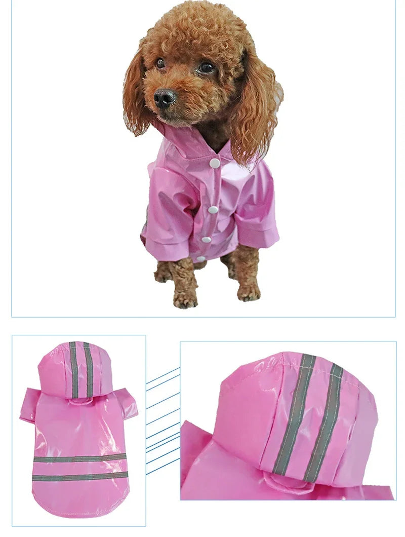 Imperméable réfléchissant pour chien | Cape Poncho coupe-vent pour petits chiens et chats