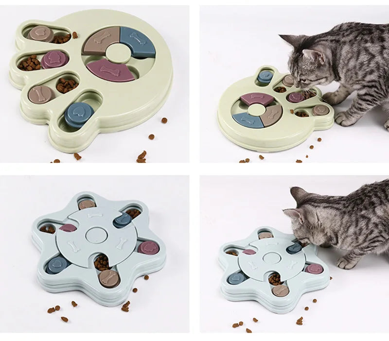 Interactive Puzzle Slow Feeder Bowl for Cats & Dogs