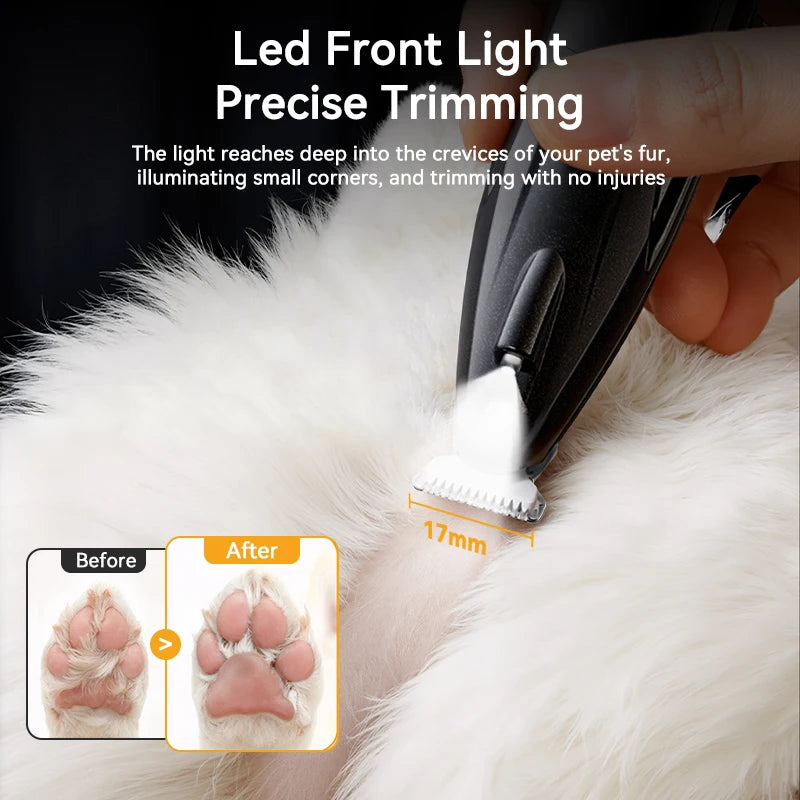 Tondeuse électrique rechargeable pour animaux de compagnie avec lumière LED