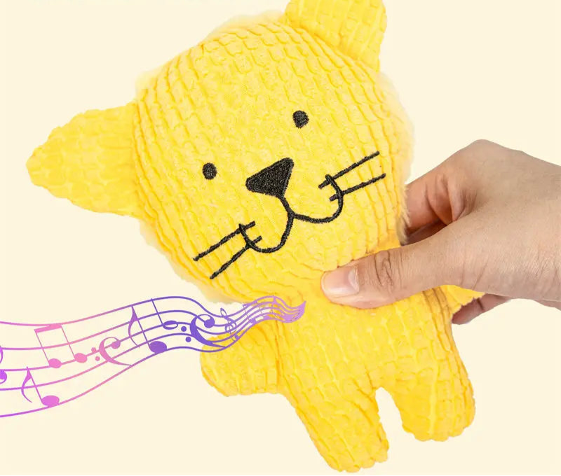 Jouet couineur interactif en peluche pour chien - Jouet à mâcher résistant en forme d'animal