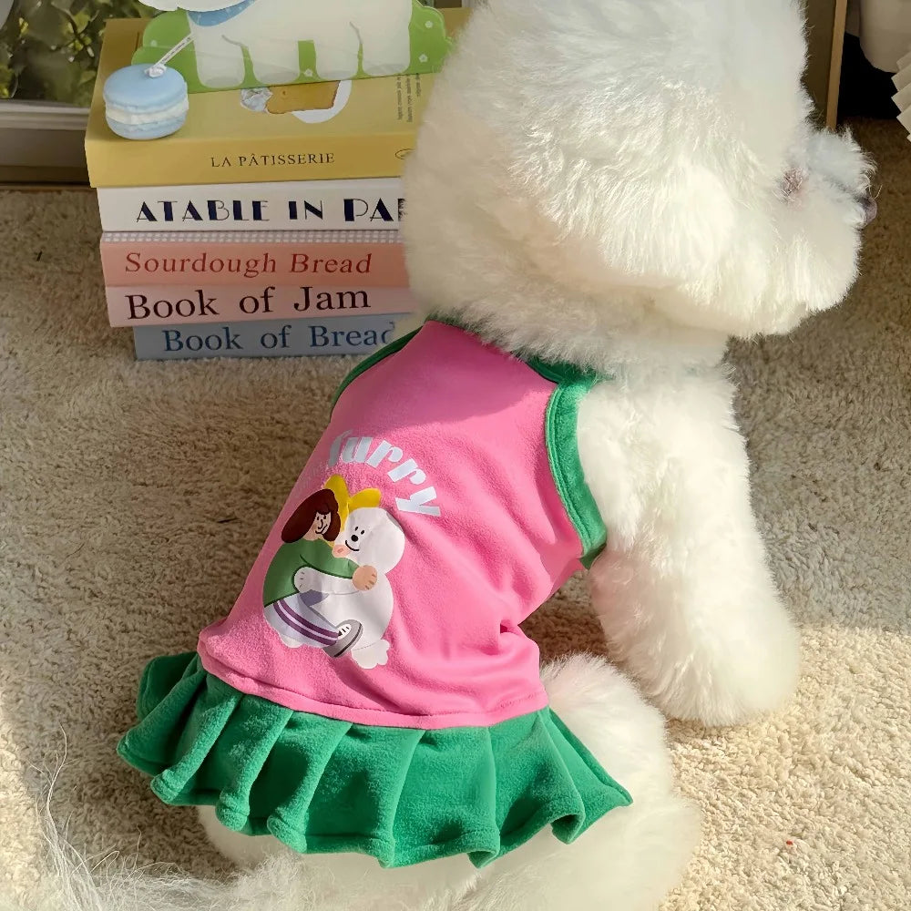 Robe et gilet rafraîchissants 2 en 1 pour petits chiens et chats | Jupe d'été respirante "Princesse" pour Chihuahuas et chiots