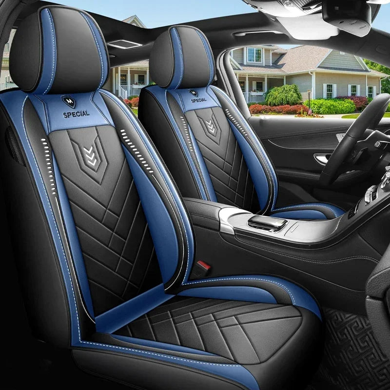 Full Leather Car Seat Cover — All-Season Universal Fit for Driver & Passenger