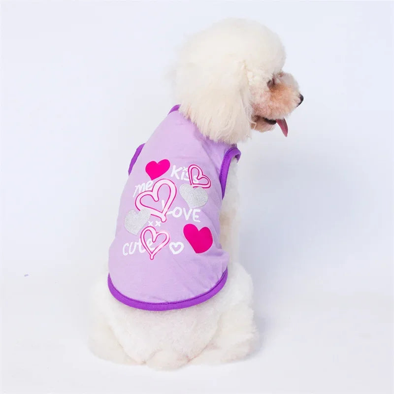 Printed Sleeveless Vest for Cats & Small Dogs