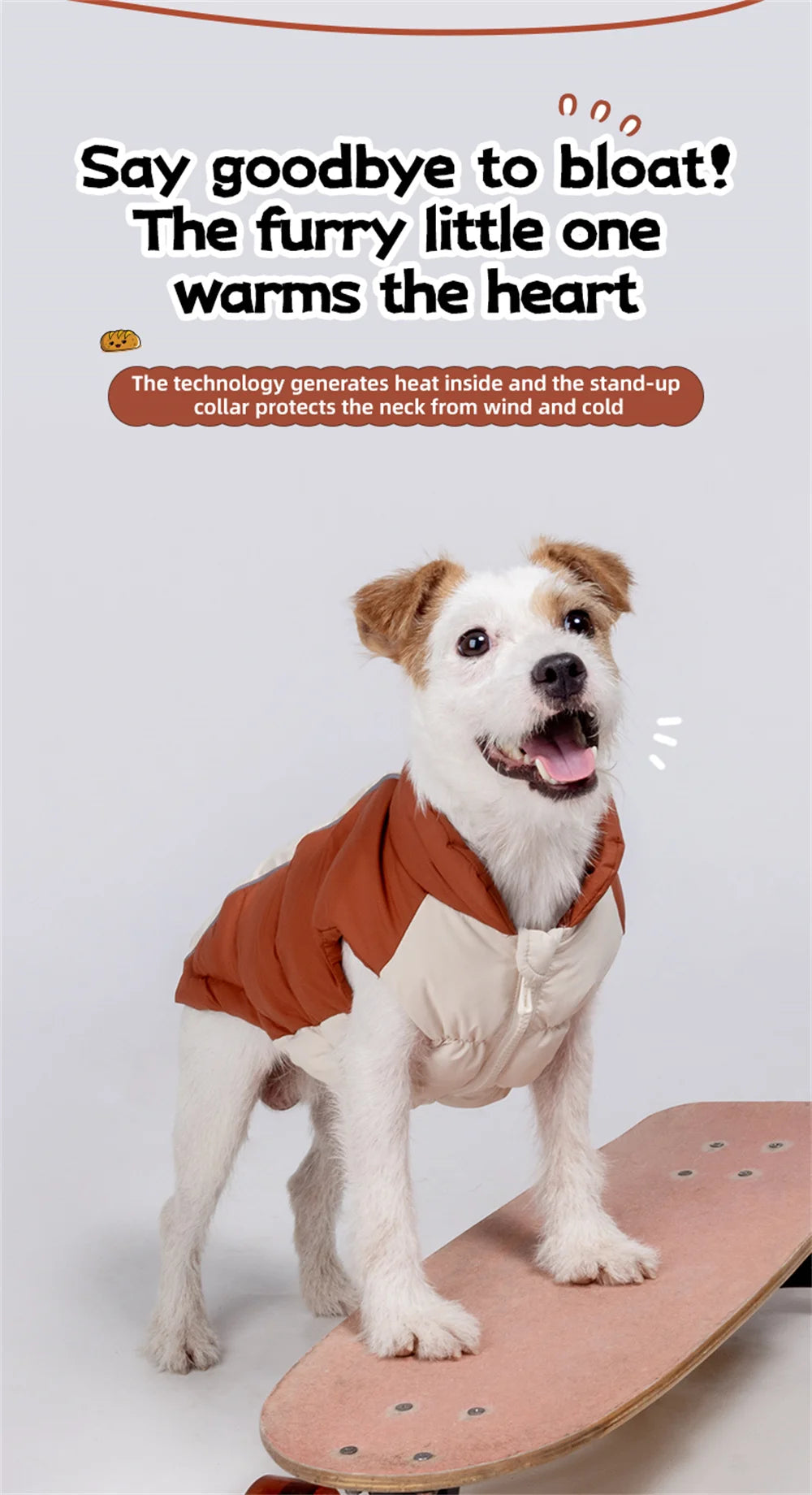 Windproof Reflective Down Jacket for Small Dogs | Harness Hole