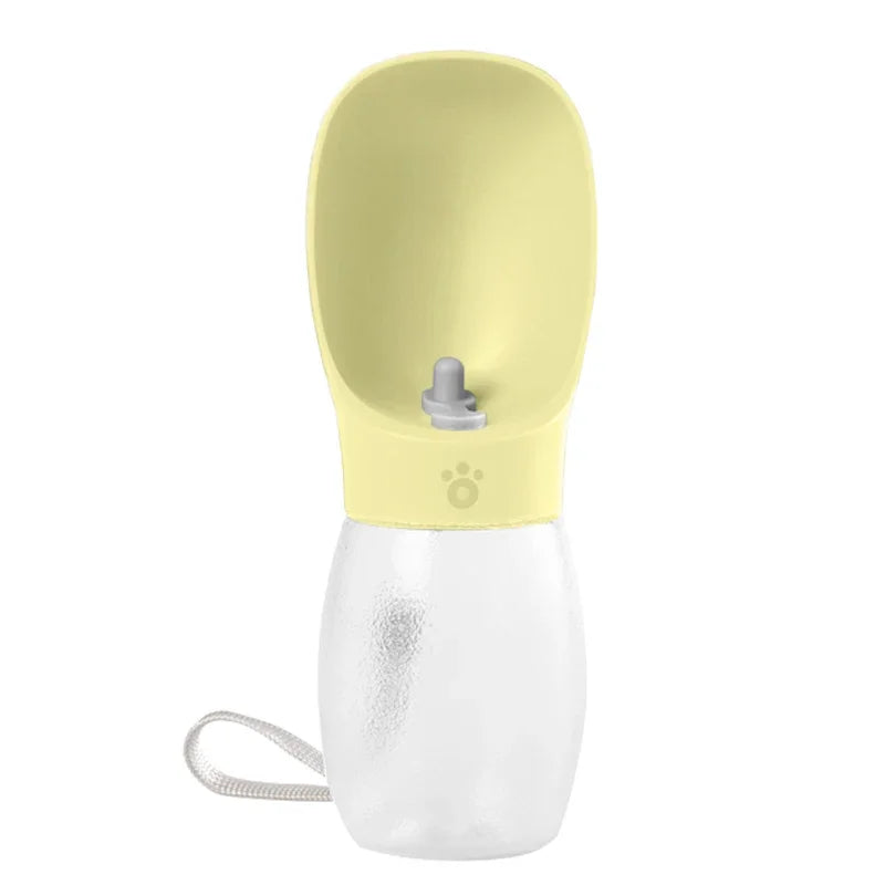 300ml Frosted Pet Water Bottle with Drinking Bowl – Portable & Leakproof for Dogs & Cats