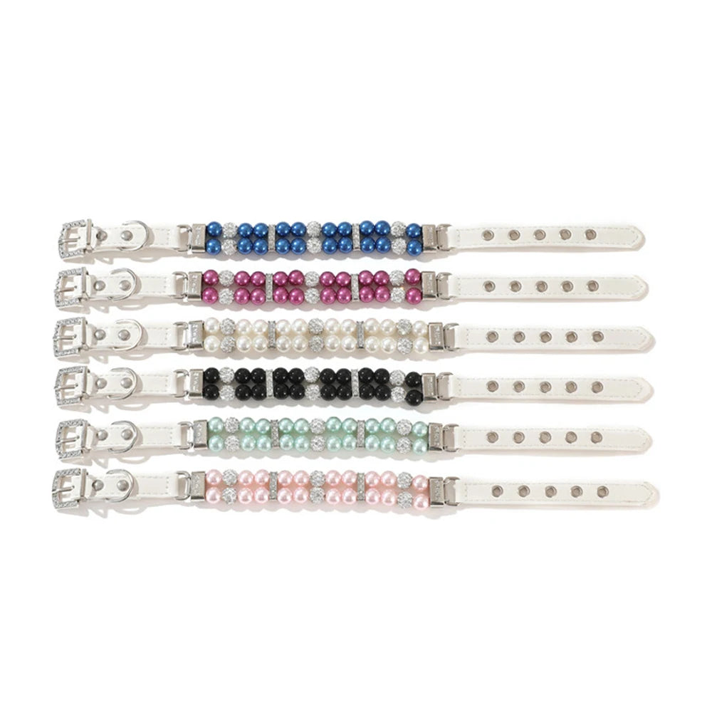Pearl & Rhinestone Pet Collar for Cats & Dogs