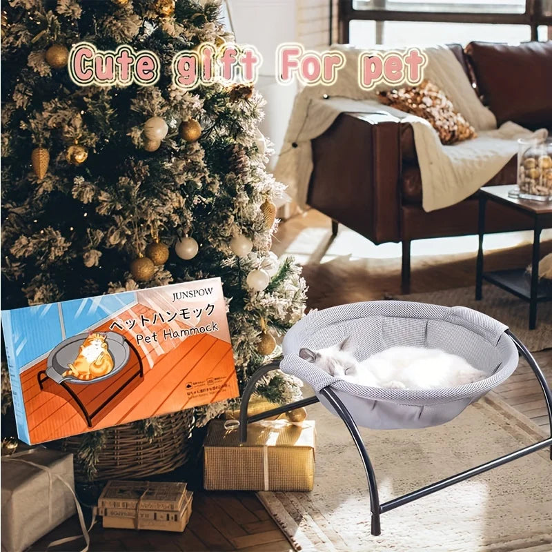 Breathable Cat Hammock Bed - Elevated Cooling Cot for Ultimate Comfort