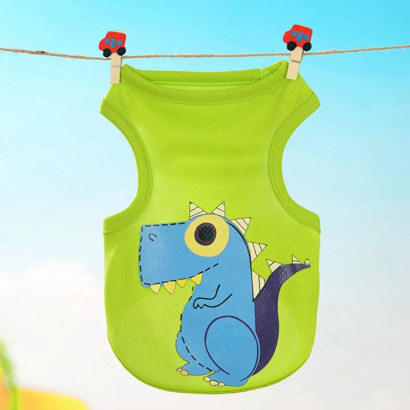 Cartoon Print Summer Vest for Cats & Small Dogs
