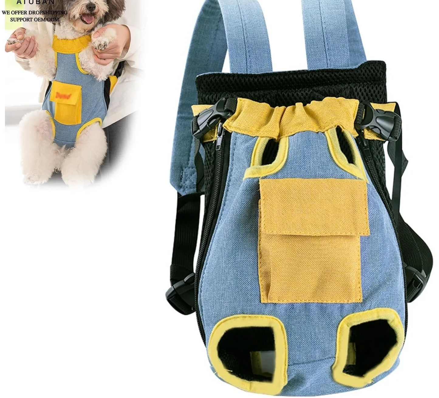 Hands-Free Front & Back Pet Carrier Backpack for Cats & Dogs