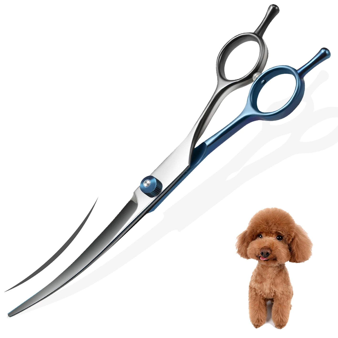 7.5" Professional Curved Grooming Scissors for Dogs & Cats