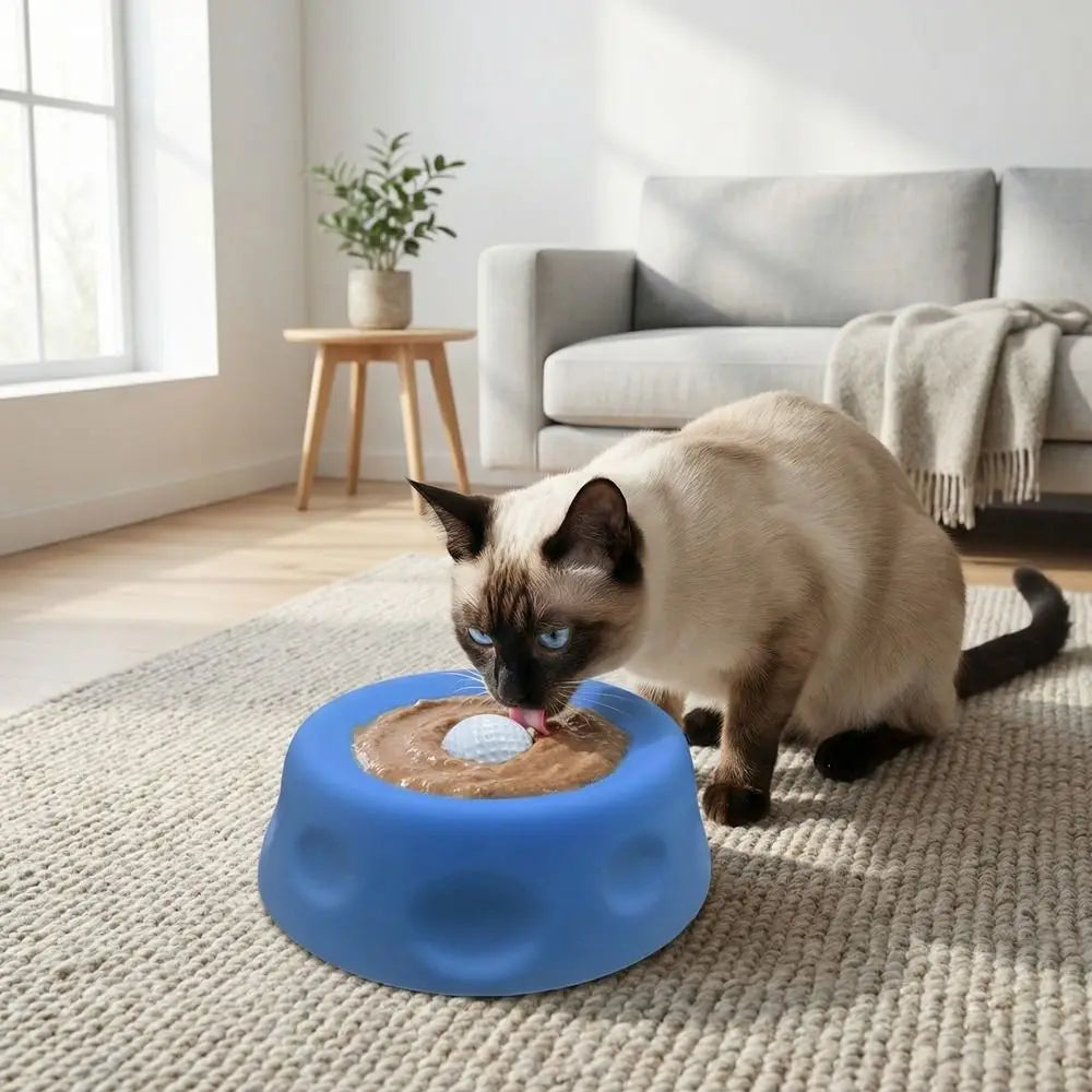 Interactive Dog Licking Bowl with Ball-Shaped Design