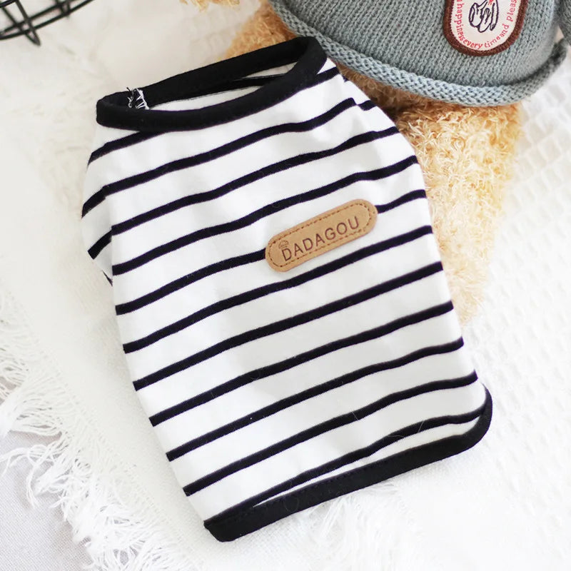 Classic Stripe Sleeveless Vest for Cats & Small Dogs