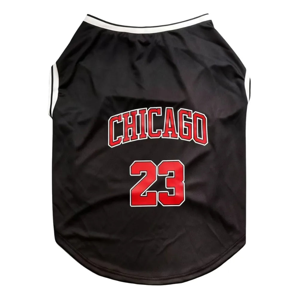 Maillot de refroidissement en maille pour chien de basket-ball de Chicago | Haut d'été respirant pour chiens de taille moyenne et grande
