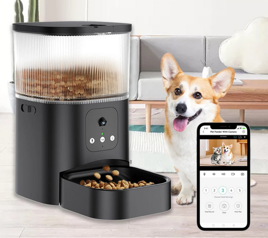 Smart Pet Feeder with WiFi Camera - Automatic Food Dispenser with Voice & Timer