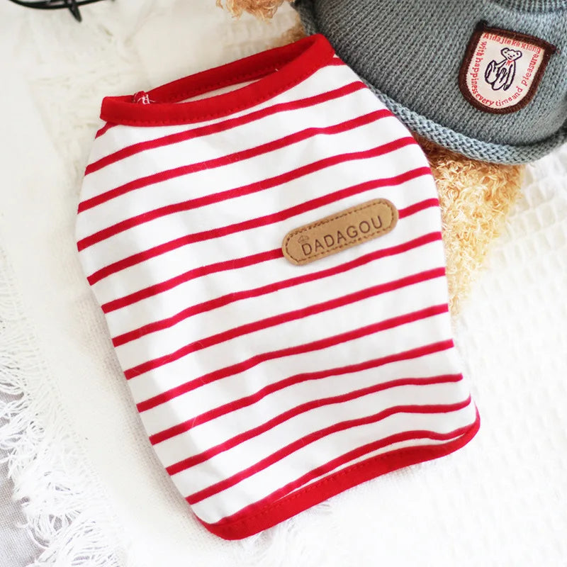 Classic Stripe Sleeveless Vest for Cats & Small Dogs