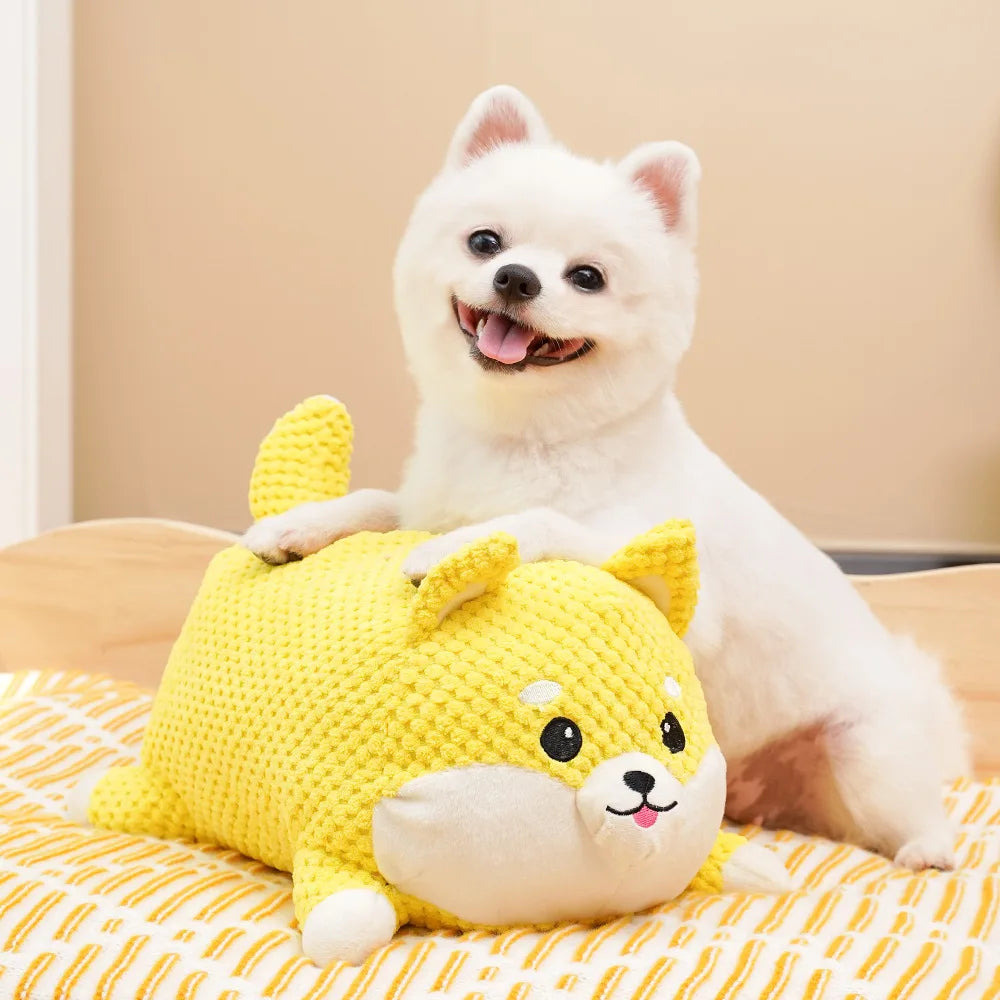 Plush Animal Dog Toy – Bite-Resistant Squeaky Comfort Toy