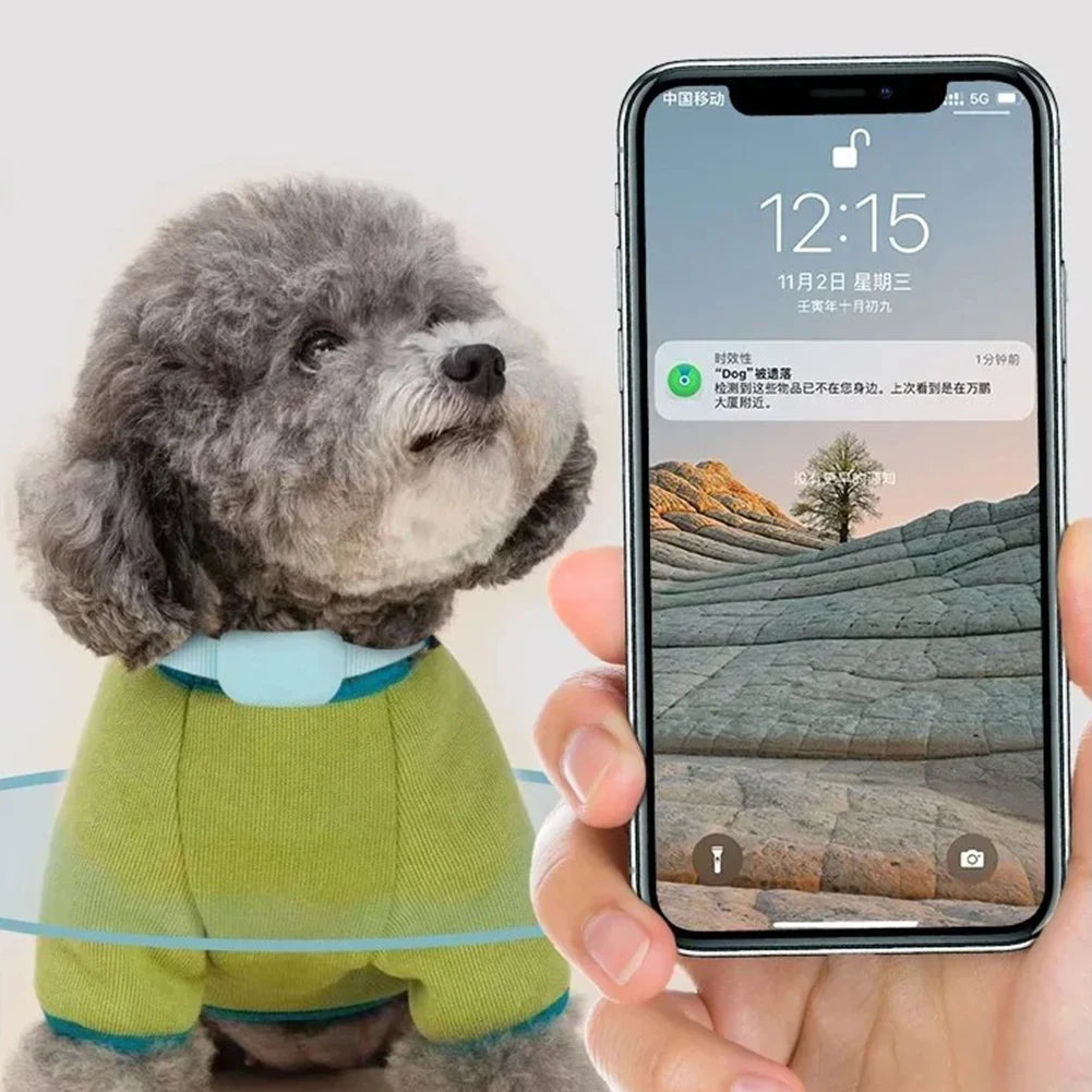 Wearable Pet Locator with Adjustable Silicone Collar for Dogs & Cats