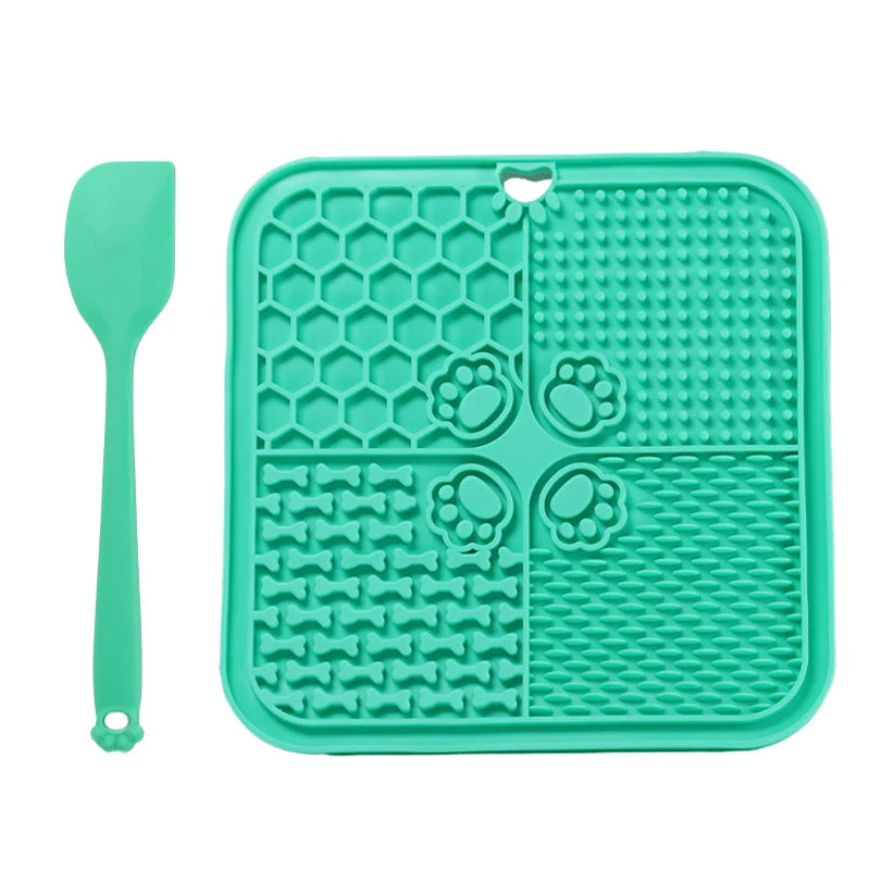 Silicone Slow Feeding Lick Mat with Spatula