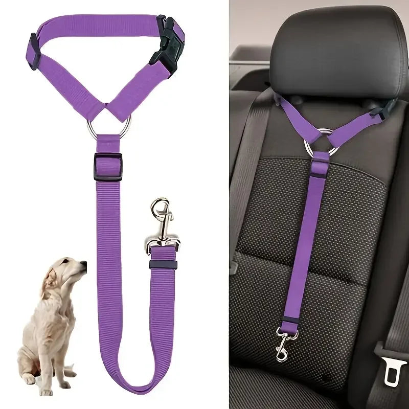 Pet Car Headrest Safety Restraint Belt for Dogs and Cats